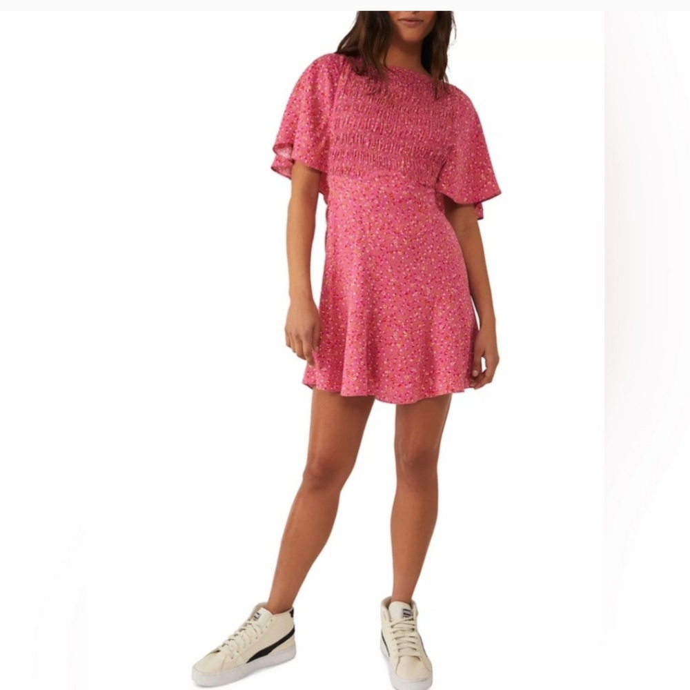 Free People NWT Pink Floral Mini Dress Size Small